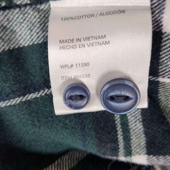 Weatherproof Shirt, Mens Size Medium Green Blue White, Flannel, Plaid, Button Up - Picture 7 of 12